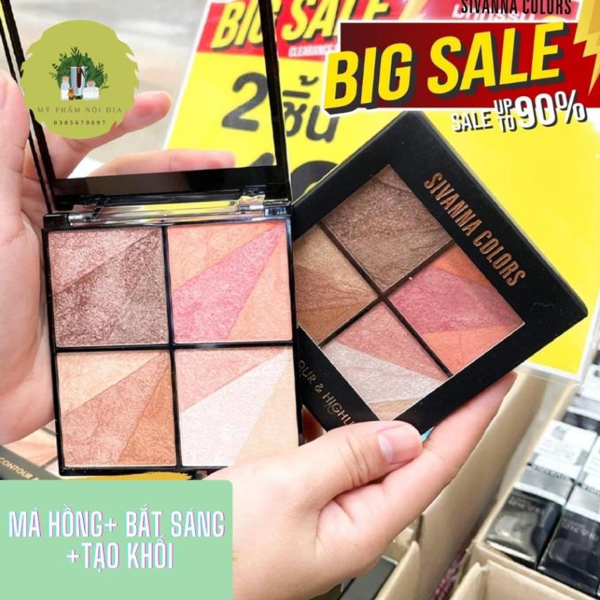 Bảng phấn mắt, má hồng, tạo khối  3in1 Sivanna Colors (HF362)