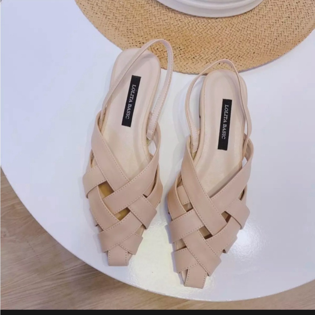 FREE SHIP Giày búp bê mũi nhọn dáng đan siêu xinh 104