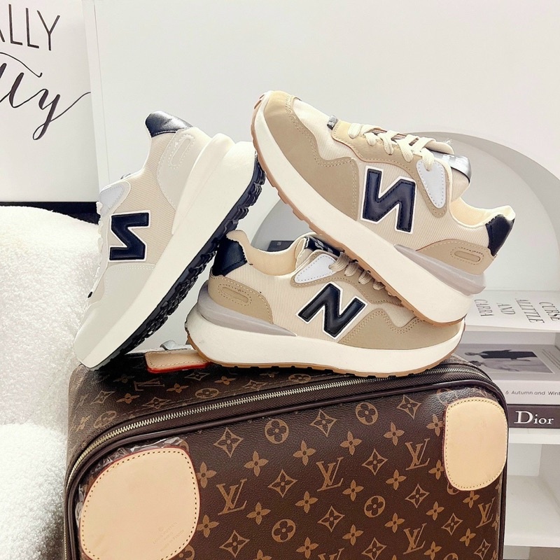 giày thể thao (sneaker nữ) chữ N phối màu độn đế 5p (hàng QC full hộp) g185