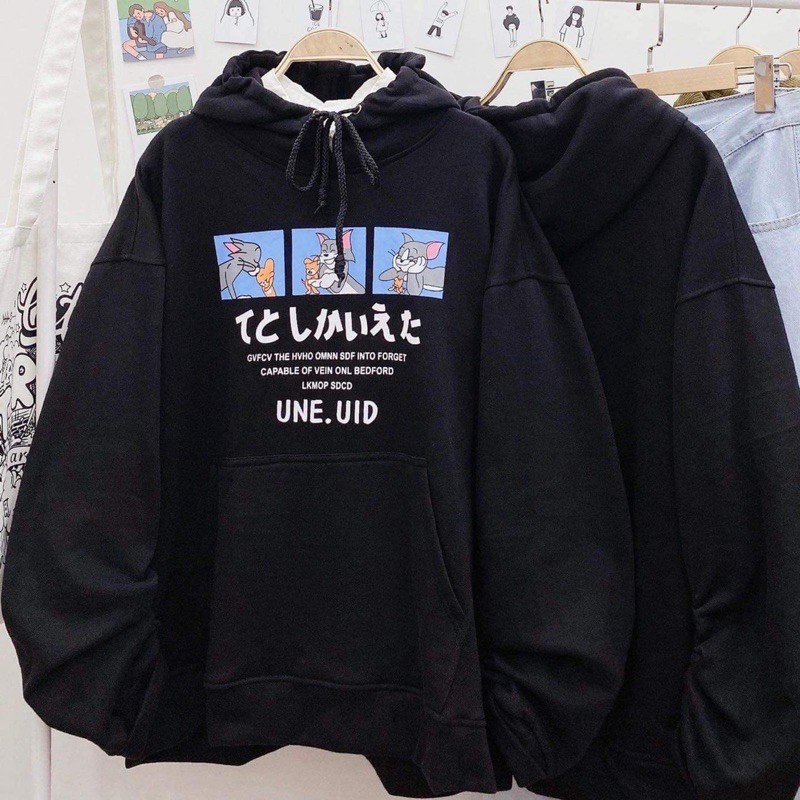ÁO KHOÁC HOODIE mèo chuột UNE.UID chất nỉ bông Nam nữ | BigBuy360 - bigbuy360.vn