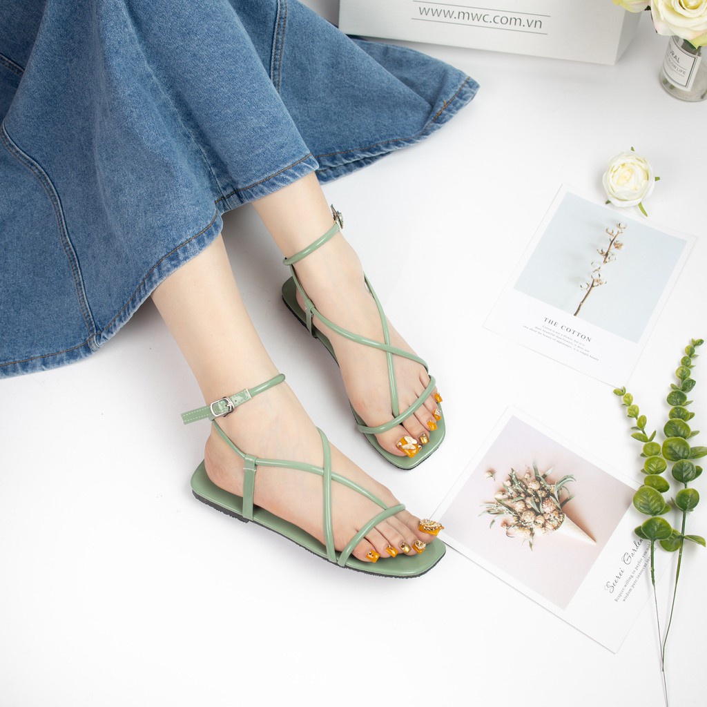 Giày sandal nữ quai mảnh đế bệt MWC NUSD- 2780