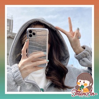 Ốp lưng iphone vân da xám bạc độc đáo