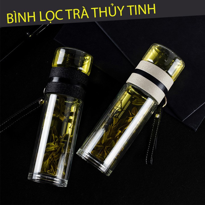 Bình Lọc Trà Thuỷ Tinh - Có Lõi Lọc Trà - Dung Tích 400ml (Ảnh thật)