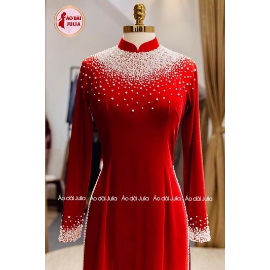 ÁO DÀI BÀ SUI NHUNG ĐÍNH KẾT