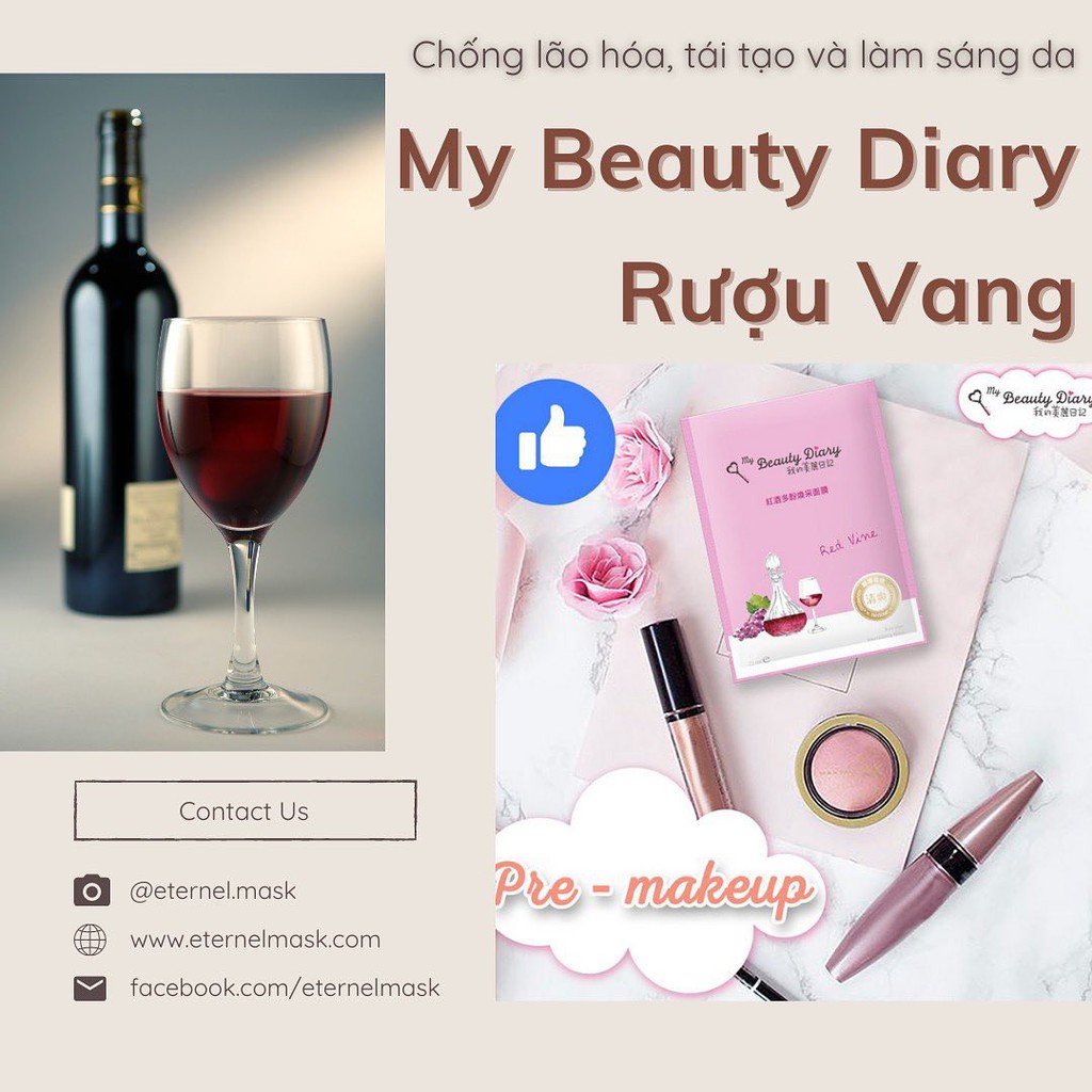 [HỘP] Mặt nạ My Beauty Diary Rượu Vang Red Vine Mask