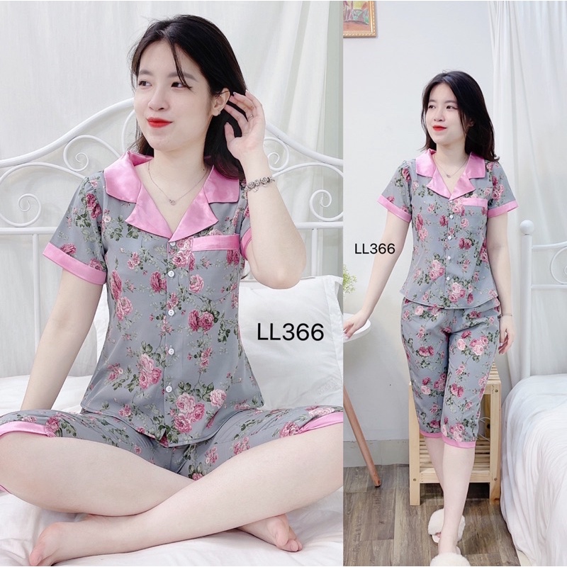 Bộ mặc nhà quần lửng PZM XINH SANG chất lụa thái mềm, mịn, không nhăn giặt máy thoải mái