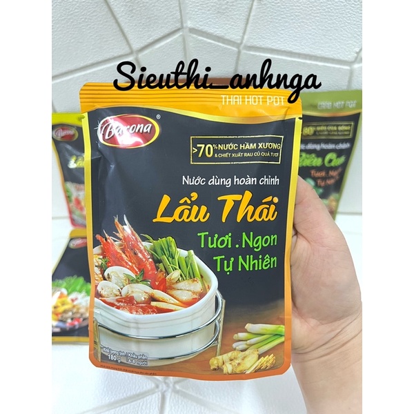 Nước dùng Hoàn Chỉnh Lẩu Thái/Lẩu chua cay/Lẩu Gà Barona Gói 180g