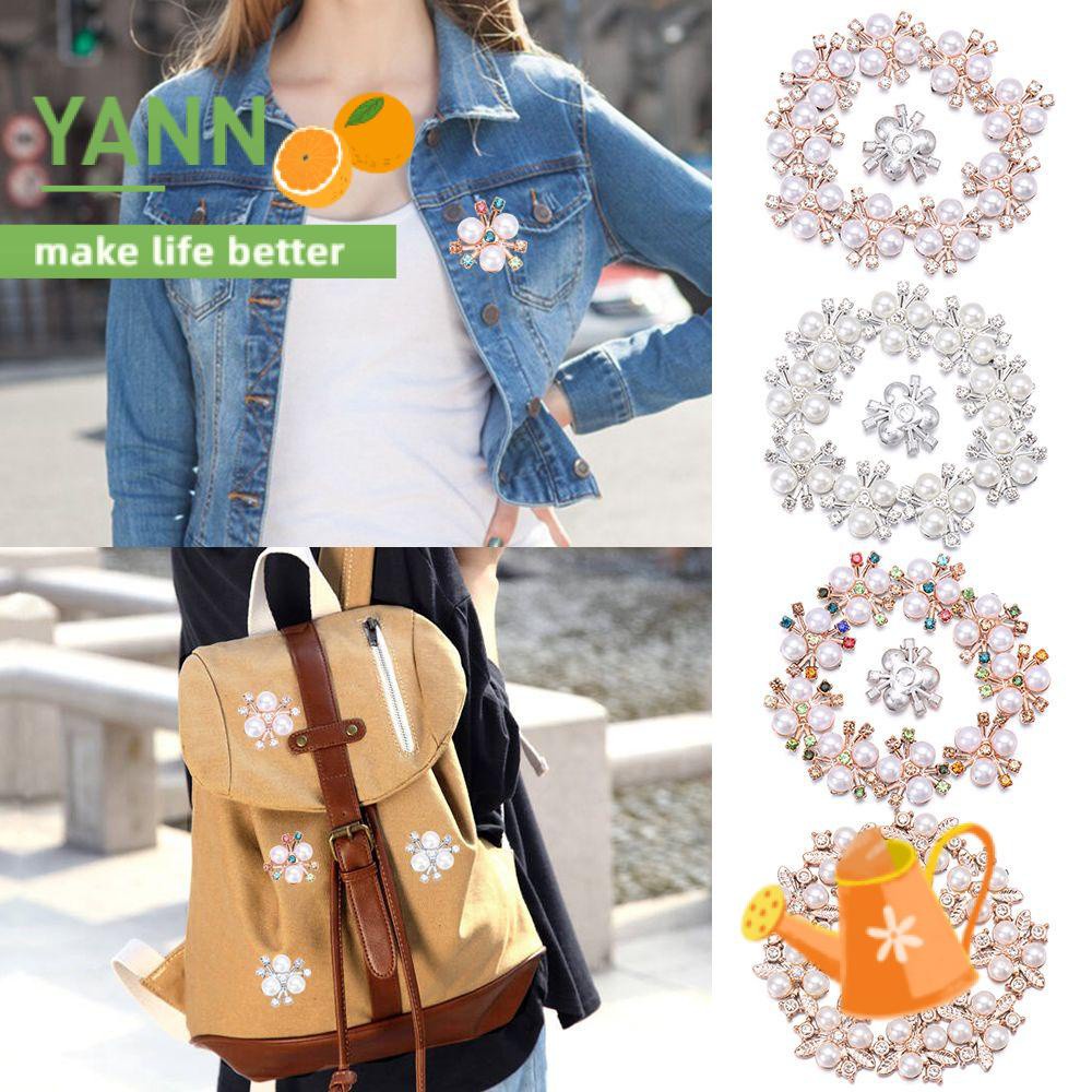 Bộ 10 Ống Làm Đồ Thủ Công DIY|Kẹp Tóc Hình Hoa Đính Ngọc Trai Lấp Lánh|Kẹp Tóc