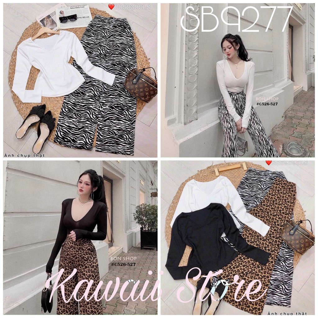 Set bộ áo thun tay dài quần lụa beo