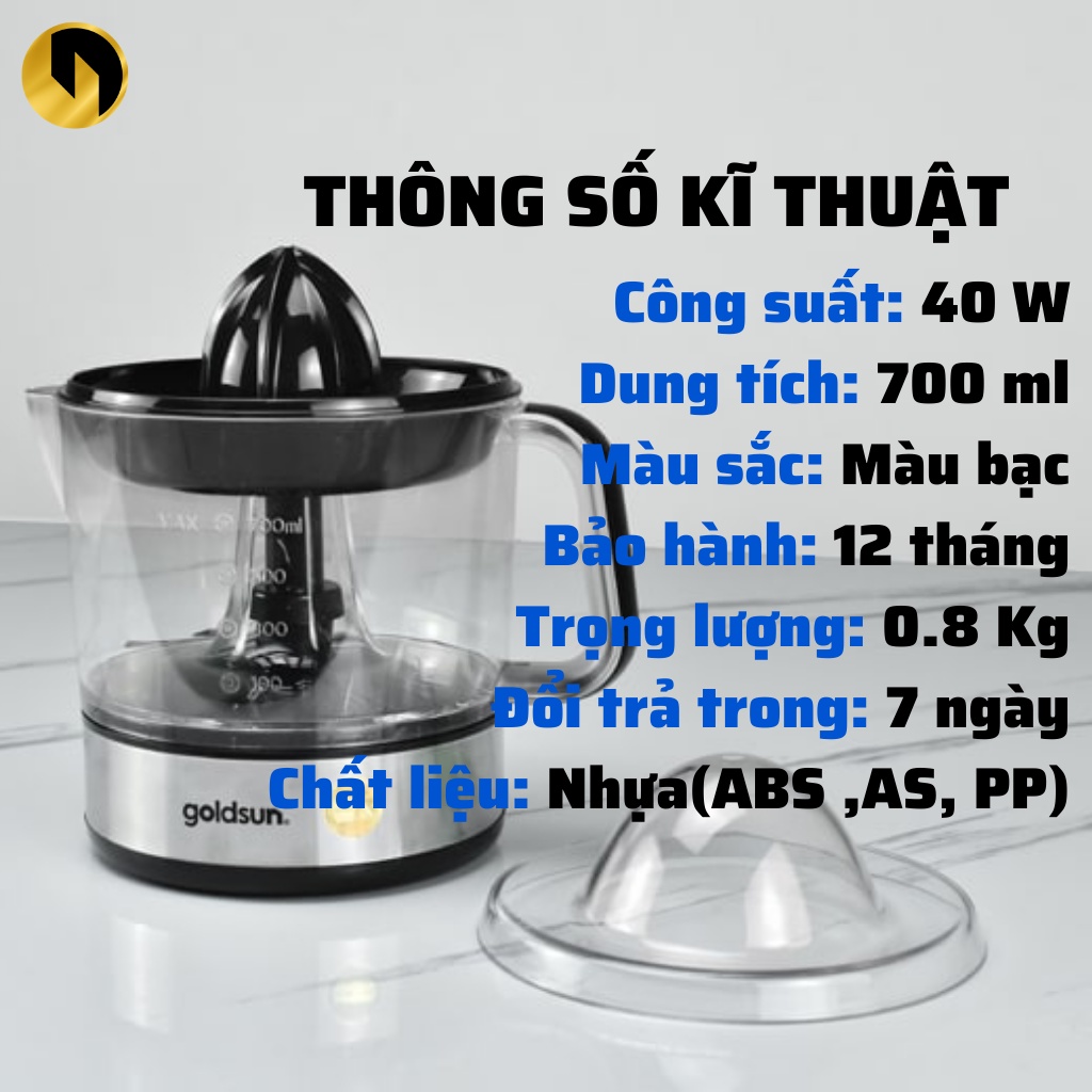 Máy vắt cam ép cam Goldsun GOS3900 dung tích 700 ml bảo hành 12 tháng 7 ngày đổi trả