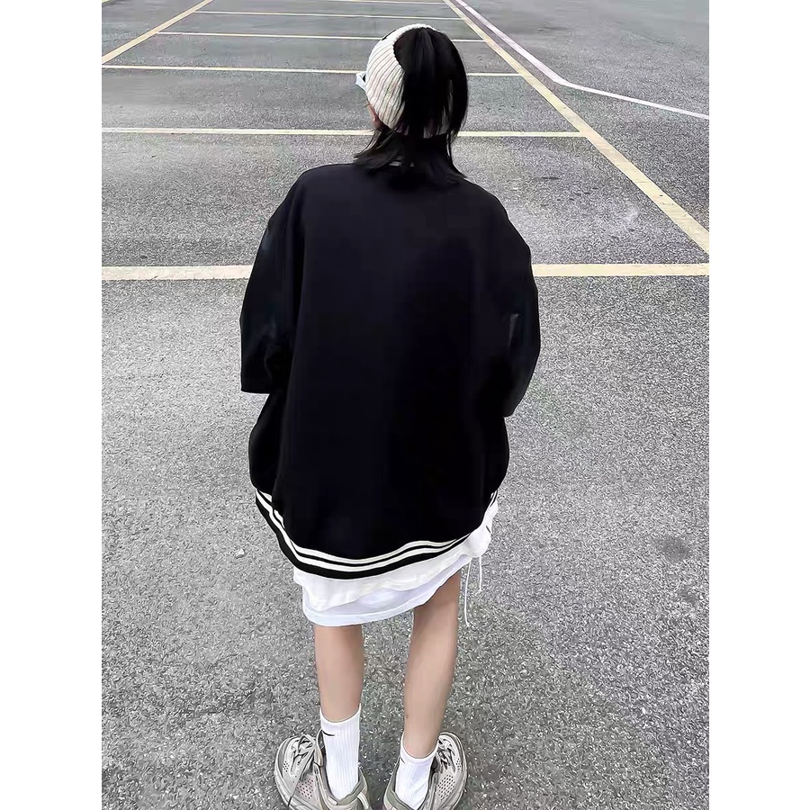 áo khoác bomber CURS unisex tay da nam nữ đều mặc được