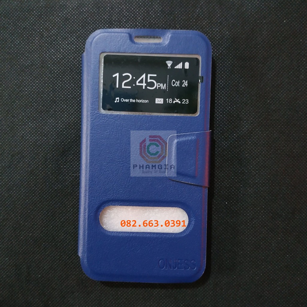 Ốp lưng Samsung A8 có đồng hồ xem giờ, chất liệu da sang trọng