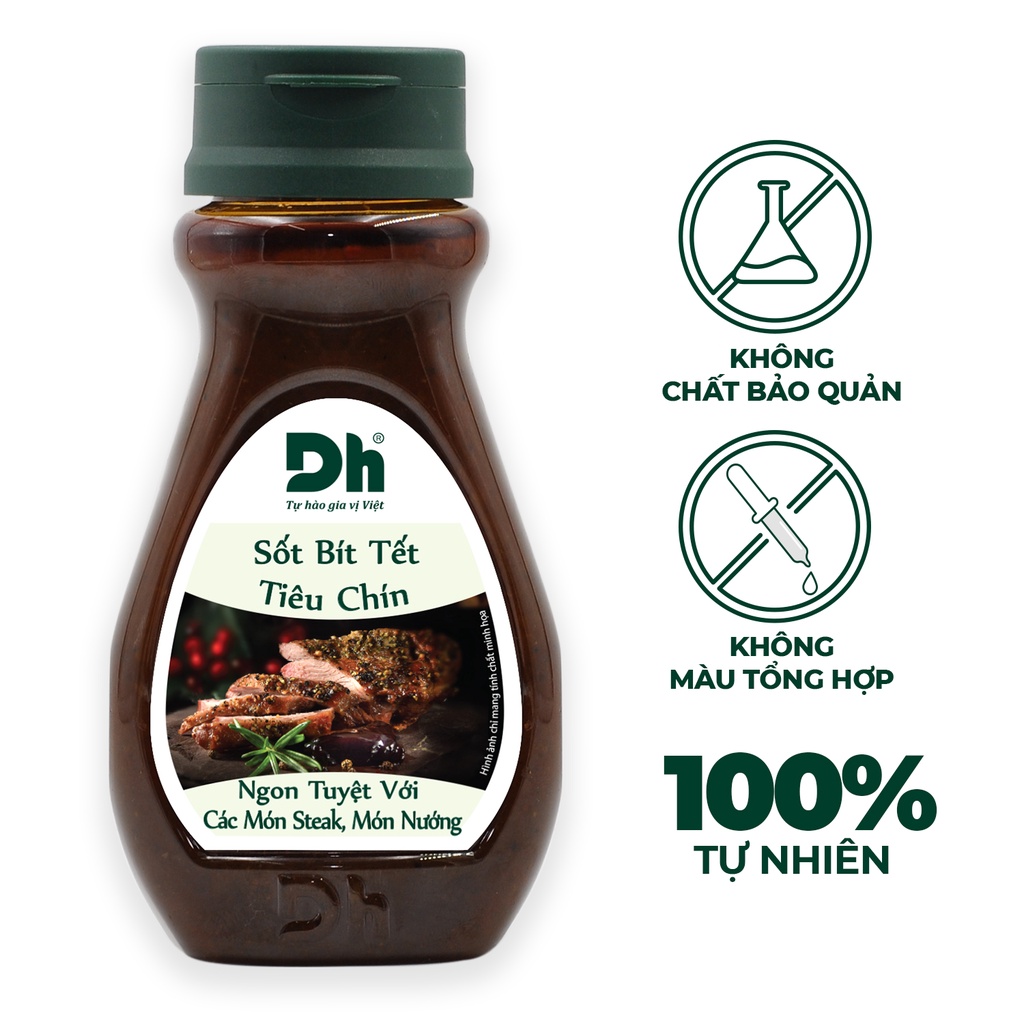 Sốt Bít Tết 200gr Dh Foods - 2 vị tiêu chín và trứng muối - gia vị ướp BBQ, đồ chấm thịt nướng beefsteak