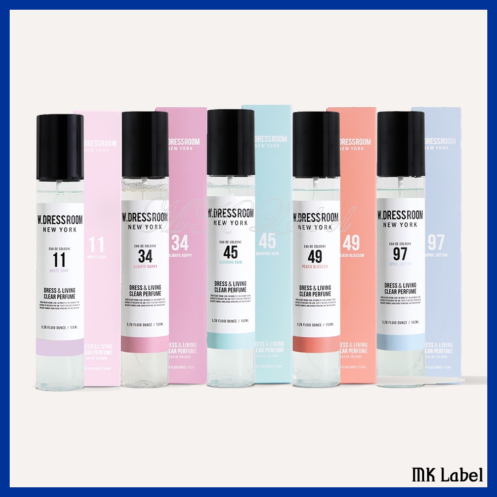 Nước hoa W.DRESSROOM xịt thơm phòng/ quần áo 5 loại tùy chọn dung tích 150ml