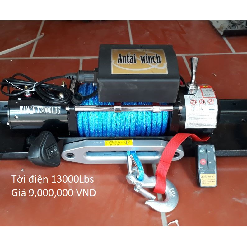 Tời điện kéo xe oto cáp mêm 13000LBS - 12V DC Antai Winch