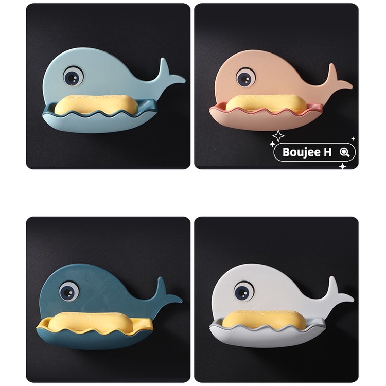 Kệ Đa Năng Dán Tường Phòng Tắm, Kệ Để Xà Bông Tắm Hình Cá Voi Siêu Xinh Mẫu Mới Nhất ,1 Khay Giá Đỡ Xà Phòng Gắn Tường Bằng Nhựa Hình Cá Voi Dành Cho Phòng Tắm Nhà Bếp