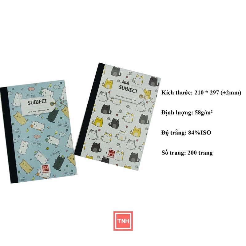 Vở kẻ ngang Hồng Hà Subjwct khổ  A4 200tr/260tr/300tr/320tr/420tr