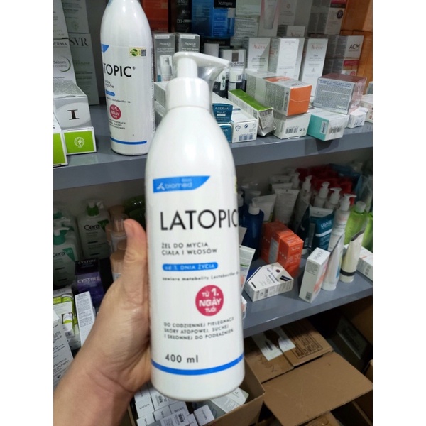 LATOPIC BODY AND HAIR WASH GEL 400ml tắm gội dành cho da kích ứng dị ứng