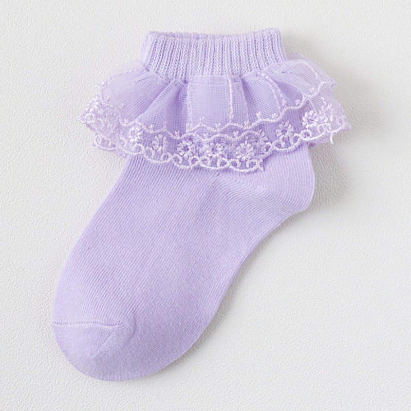 Vớ cotton phối ren dễ thương dành cho bé gái