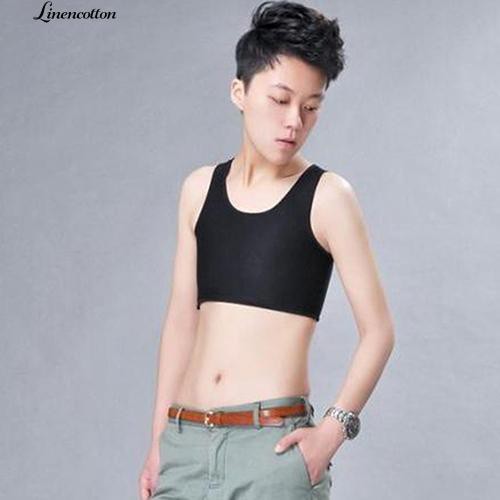 Áo nịt ngực sát nách phối màu trơn cho tomboy