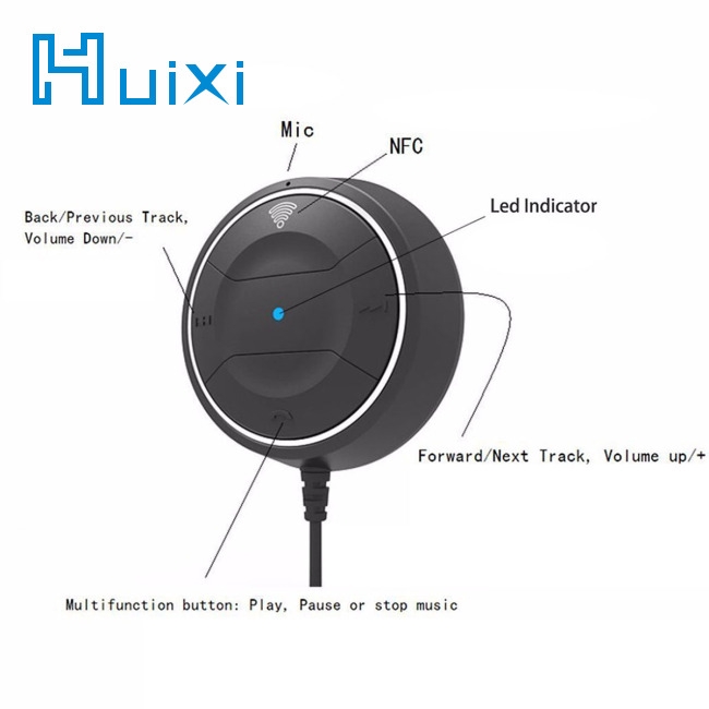 Bộ loa bluetooth 4.0 2.1A chế độ rảnh tay kèm phụ kiện đa chức năng tiện dụng cho xe hơi