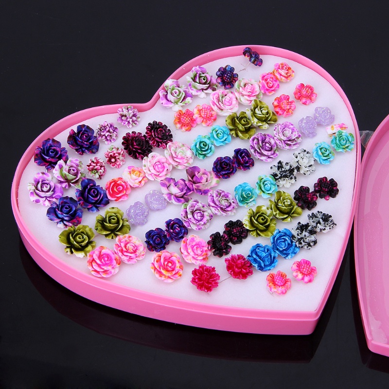 Bông Tai Xỏ Lỗ Hình Hoa Nhiều Màu Độc Đáo Thời Trang Cho Nam Và Nữ