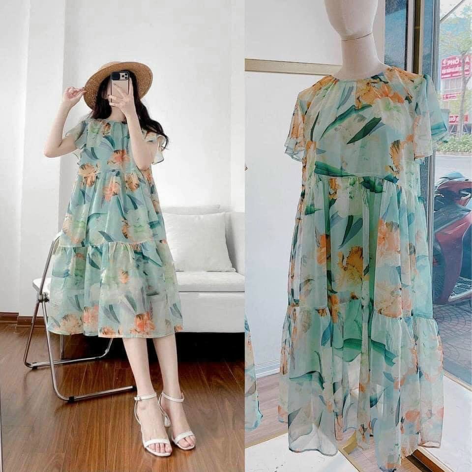Váy bầu công sở cao cấp dáng suông thiết kế chất loại 1-đầm bầu von 2 lớp