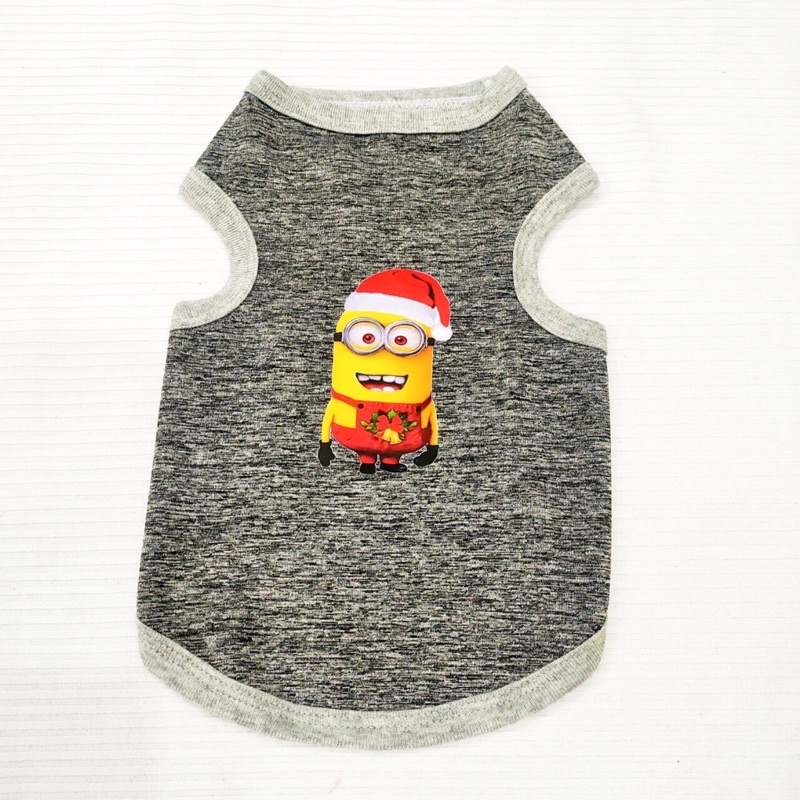 Áo sát nách hoạ tiết MINION NOEL dành cho thu cưng, Quần áo dành cho chó mèo LaLi Petfashion