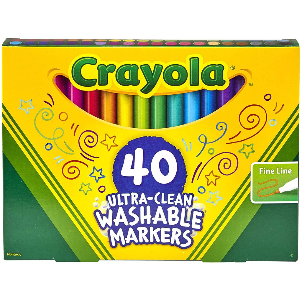 HỘP 40 BÚT LÔNG Crayola NÉT MẢNH TẨY RỬA ĐƯỢC Ultra Clean Washable Markers, Fine Line Marker Set, 40 Count