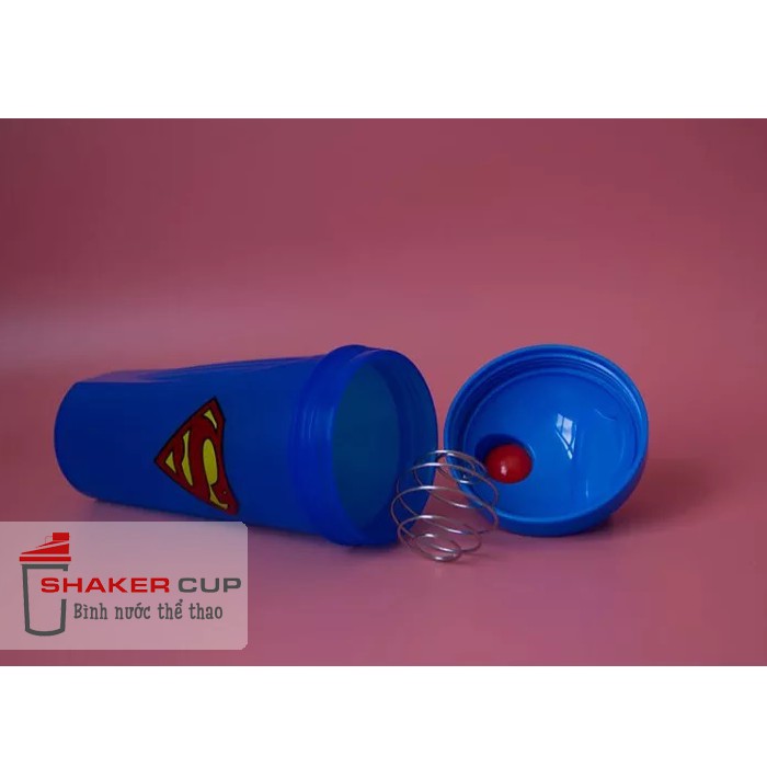 Bình lắc tập gym bình thể thao shake bottle Super Hero