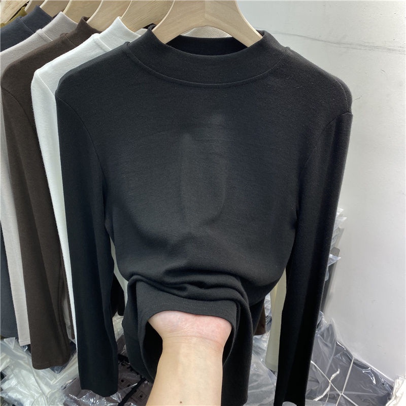 Áo Thun Nữ Dài Tay Cổ Cao Phong Cách Mới
