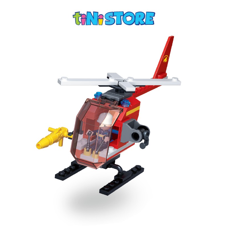 Đồ chơi lắp ráp sáng tạo lego trực thăng cứu hỏa 80 mảnh ghép YY652973