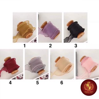 Phụ kiện hoa Ruy băng voan 5F Bắc âu 12cm x 12 cm