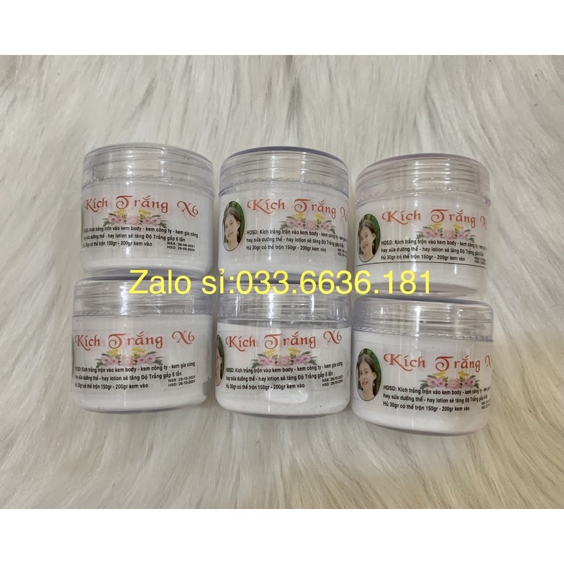 combo 6 hủ kem kích trắng màu trắng