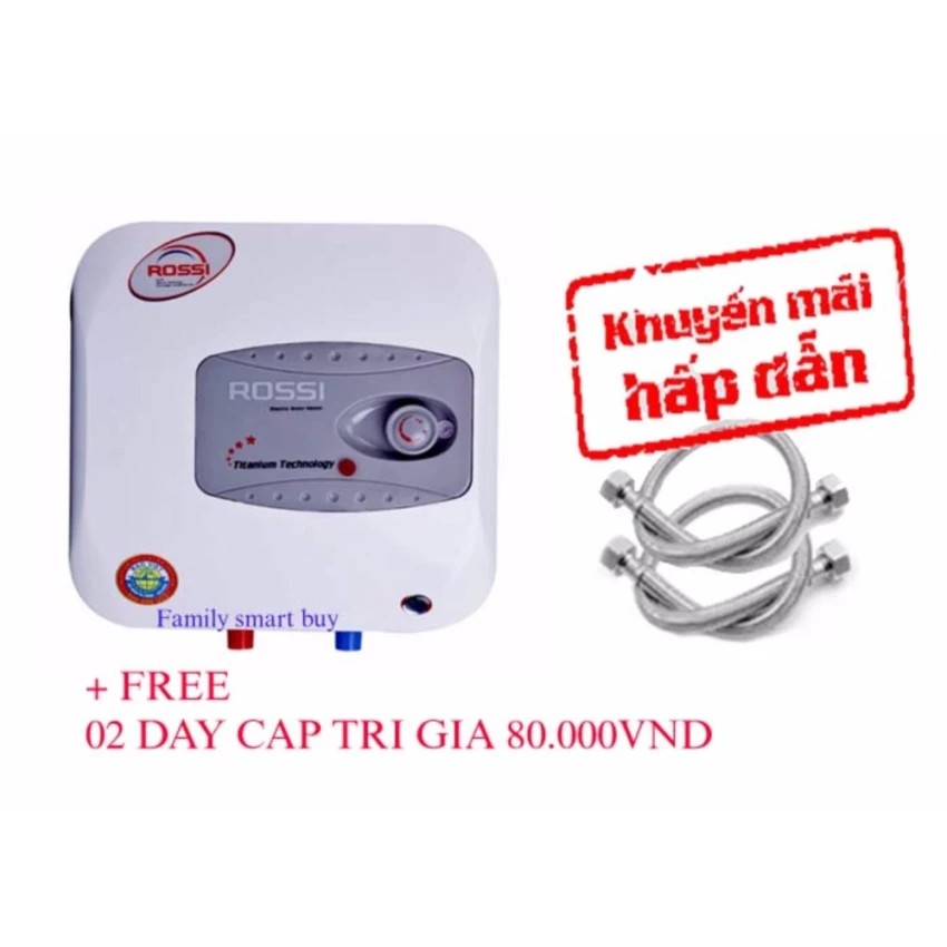 Bình nước nóng gián tiếp ROSSI R30L Ti + Free 02 dây cấp bình lắp bình