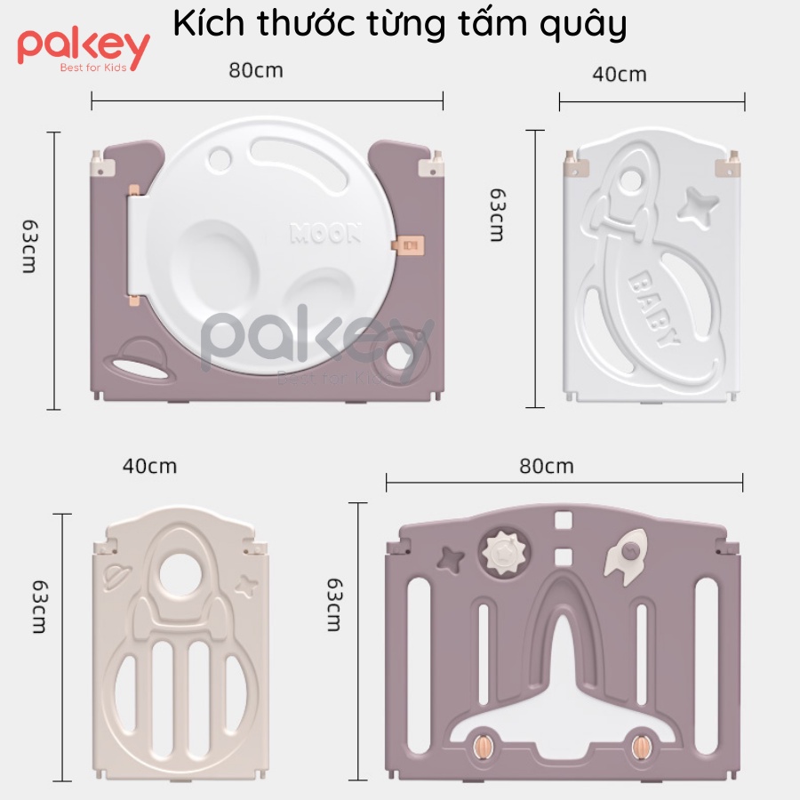 Quây cũi nhựa cho bé PAKEY gấp gọn, hình Tên Lưa KÈM cầu trượt xích đu cho bé hàng NEW