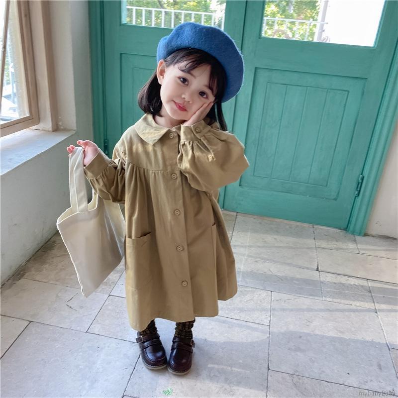 Áo Khoác Cotton Cổ Búp Bê Cho Bé Gái