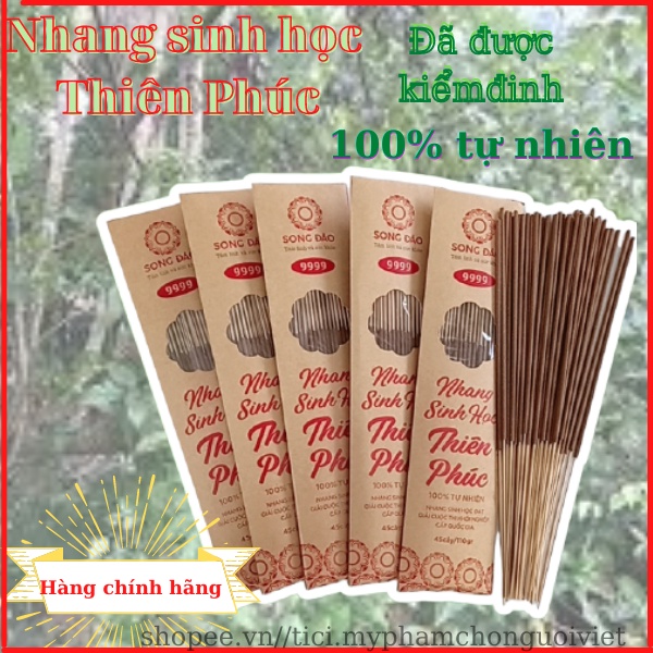 Nhang sinh học Thiên Phúc 30cm - Nhang sạch lá quao 100% tự nhiên, công dụng thắp cúng và xua đuổi muỗi - Combo 5 túi