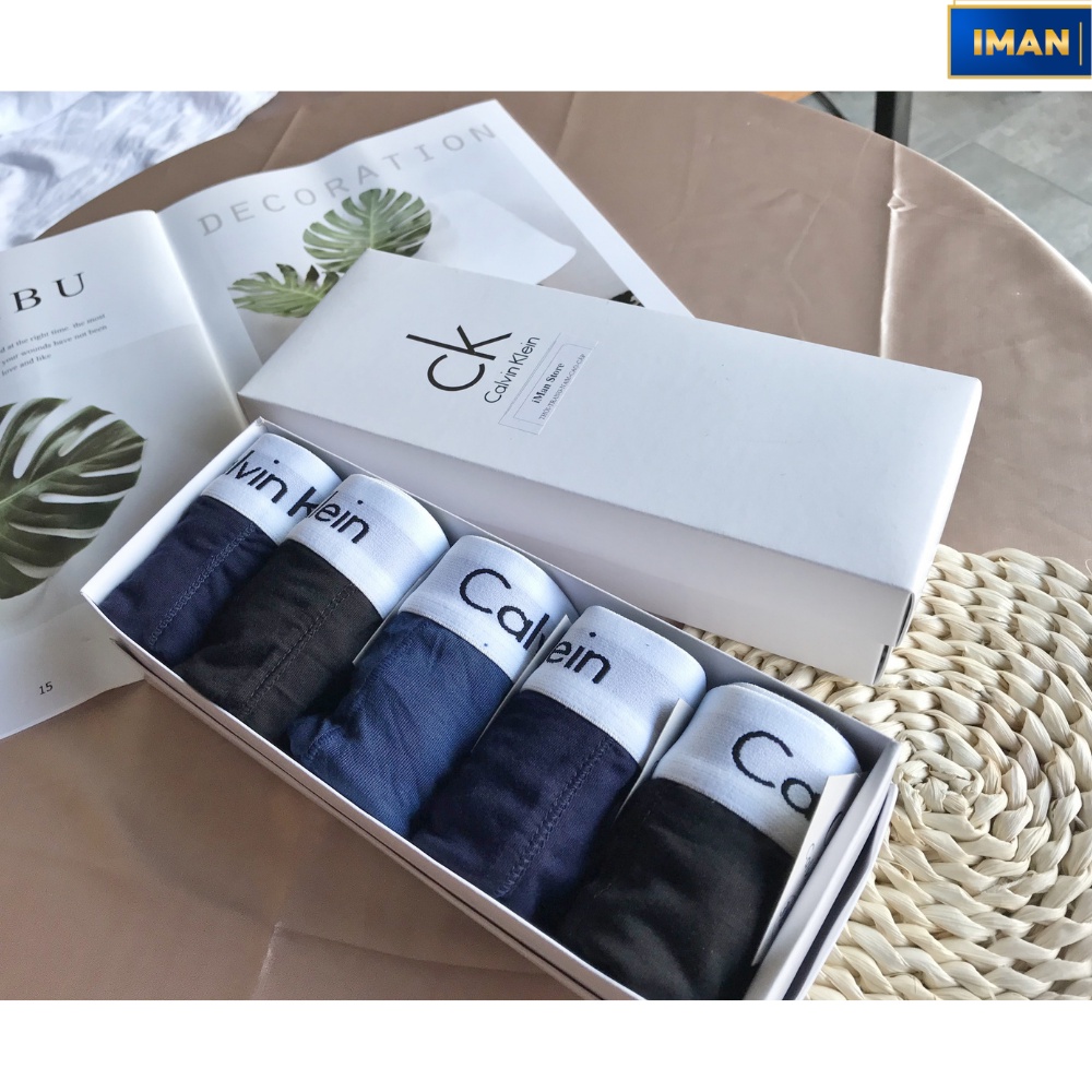 Quần Lót Nam Tam Giác Cotton Cao Cấp, Quần Sịp Nam Chéo Vải Mềm Mịn Co Dãn Thoáng Mát – Combo Hộp 5 Chiếc