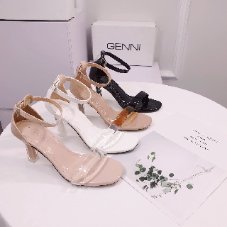 [Sale Hàng Hè] SANDAL BÍT GÓT DA BÓNG QUAI NGANG TO MÀU HỔ PHÁCH (H32) 6CM