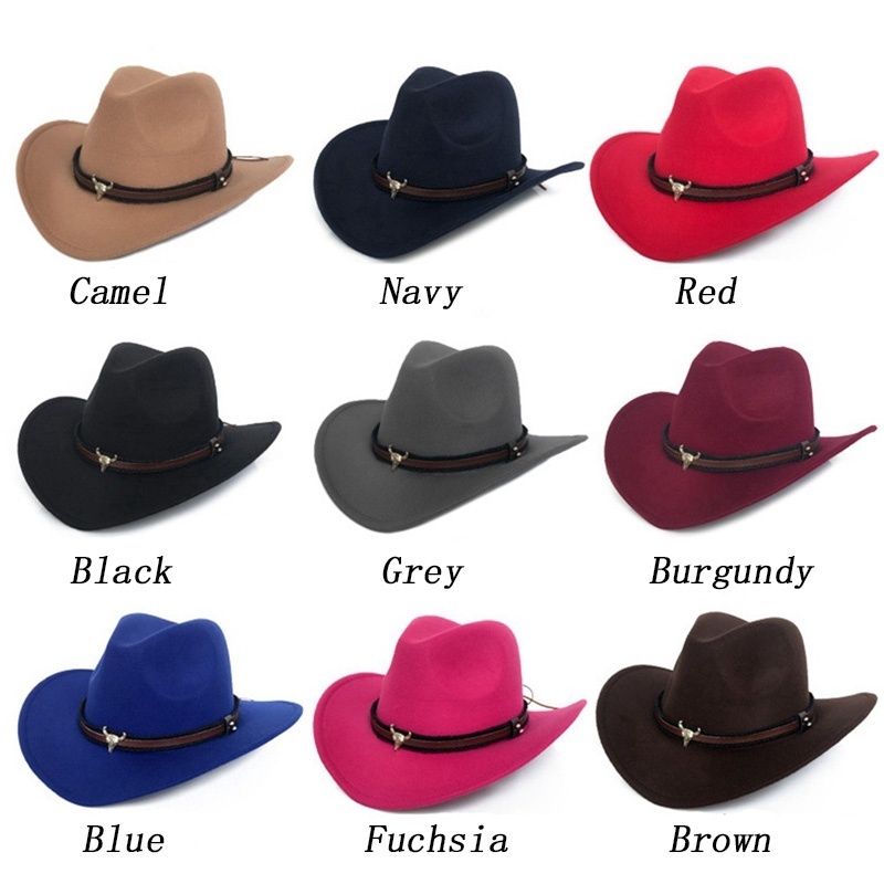 Mũ cao bồi vành rộng phong cách phương Tây cổ điển cho nam và nữ