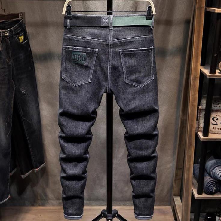 HCM️⚡ Quần Jean Dài, Quần Jean Nam Thêu Logo Màu Xám Dành Cho Nam Và Nữ Mina_fashion