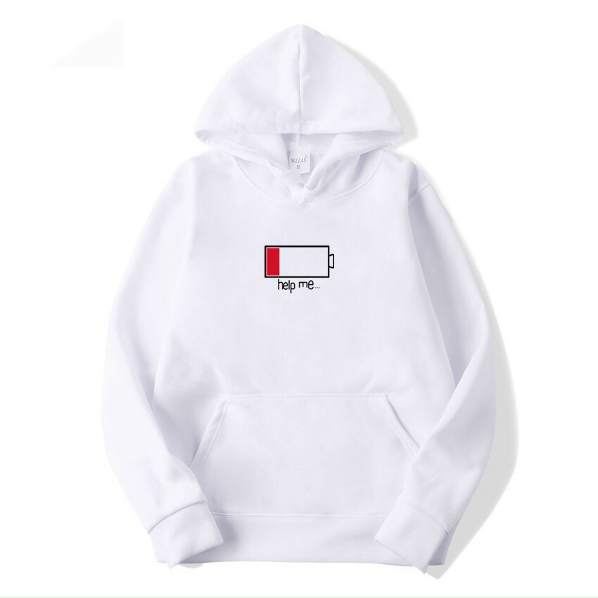 ÁO KHOÁC CHỐNG NẮNG NAM NỮ IN PIN HELP ME ÁO HOODIE NỈ BÔNG 2 LỚP SIÊU ĐẸP