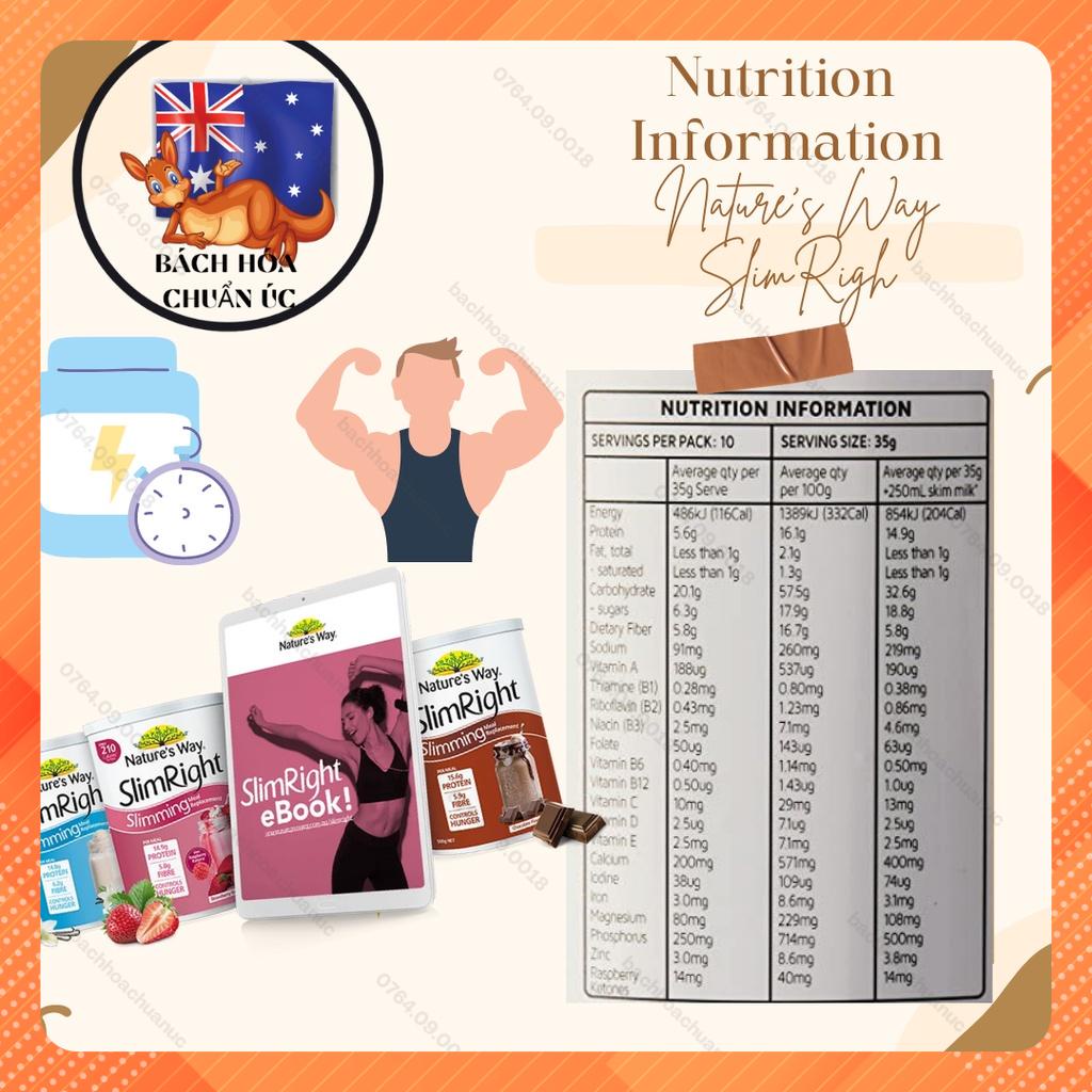 BỘT DINH DƯỠNG PROTEIN GIÚP GIẢM CÂN, KIỂM SOÁT CÂN NẶNG HIỆU QUẢ - PROTEIN NATURE'S WAY SLIMRIGHT