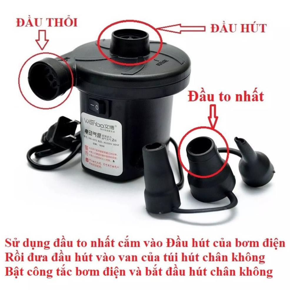 Bơm Điện Cầm Tay 2 Chiều 220V, Bơm Hút Chân Không, Bơm Bể Bơi, Bơm Ghế Hơi - cam kết chất lượng