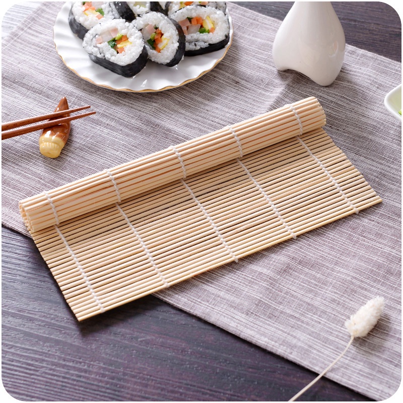 Mành Tre Cuộn Cơm Rong Biển Kimbap, Cuốn Sushi - Mành Bằng Tre Cuộn Tròn Dùm Làm Lót Nồi Hoặc Cuộn Sushi Đa Năng