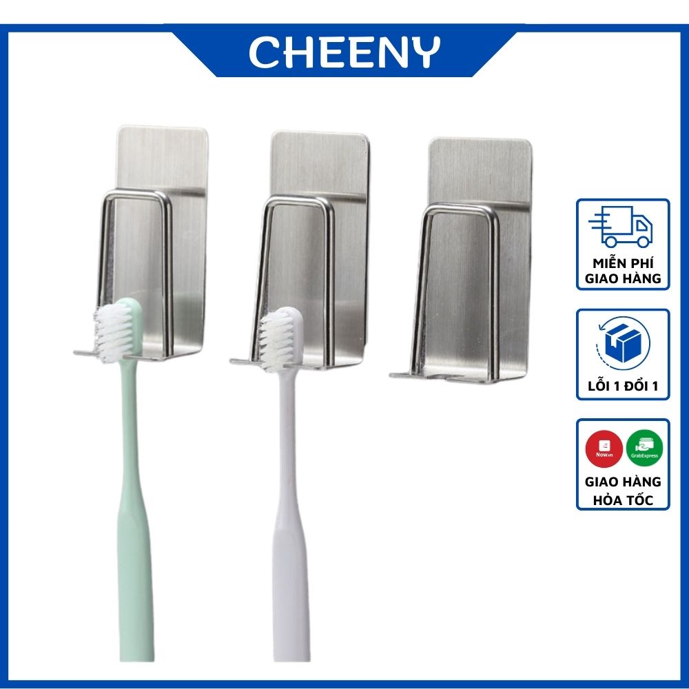 Móc Dán Tường Móc Treo Đồ Bàn Chải Đánh Răng Chất Liệu Inox 304 Chịu Lực Tốt ( FULL BOX )