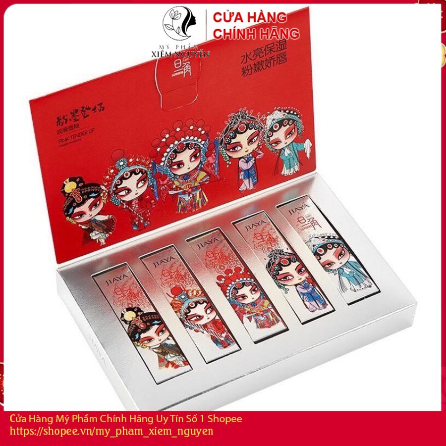 { Hàng Cao Cấp}son môi cao cấp- son môi chính hãng- Combo 5 Thỏi Son Kem Lì Siêu Cute(Có Hộp Như Hình)-MS015