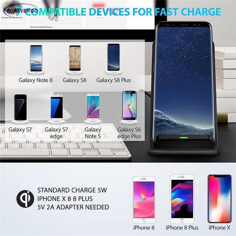 Đế Sạc Nhanh Không Dây 10w Cho Iphone Samsung Xiaomi