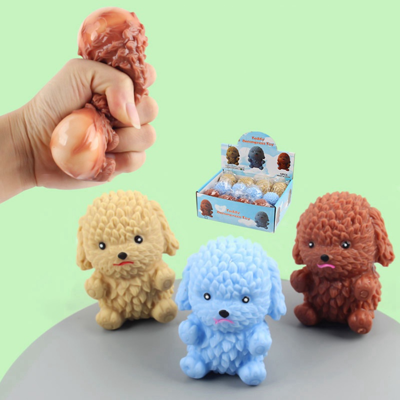Đồ chơi bóp giảm căng thẳng hình chú chó dễ thương màu sắc ngẫu nhiên